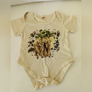 Yellow Highland Cow Onesie 3-6 Mo